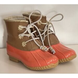 Jack Rogers Women's Chloe Classic Rain Duck Boots 6 M Coral Peach